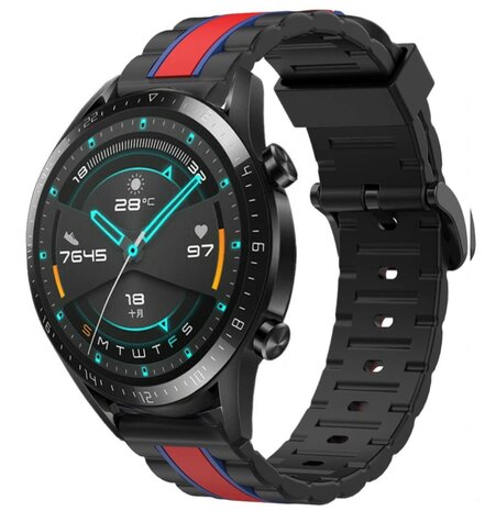 Strap-it Strap-it Huawei Watch GT 2 46mm  Special Edition Band (noir/rouge)