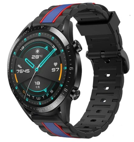 Strap-it Strap-it Bracelet sport spécial Huawei Watch GT 2 46mm (noir/bleu)