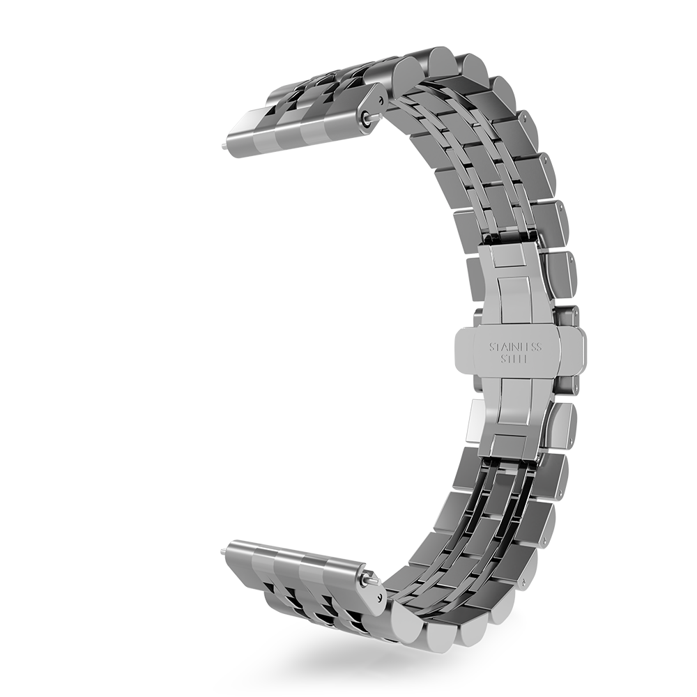Strap-it Strap-it Bracelet acier duo Xiaomi Amazfit Bip (argent) Strap-it Strap-it Bracelet acier duo Xiaomi Amazfit Bip (argent)