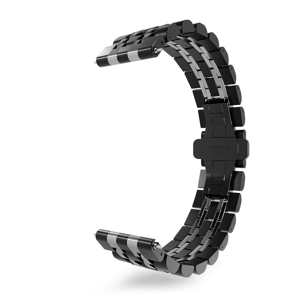 Strap-it© Strap-it Bracelet acier duo Amazfit GTR 3 (Pro) (noir/argent)