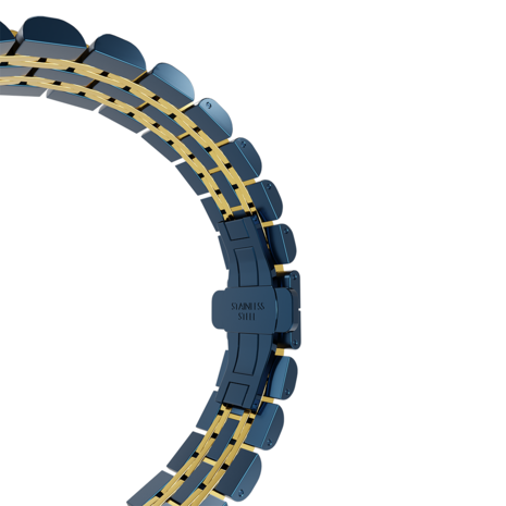 Strap-it© Strap-it Bracelet acier duo Samsung Gear S3 (bleu/or)