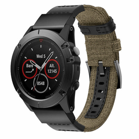 Strap-it Strap-it Bracelet nylon hybride Garmin Fenix 5 / 6 (beige)