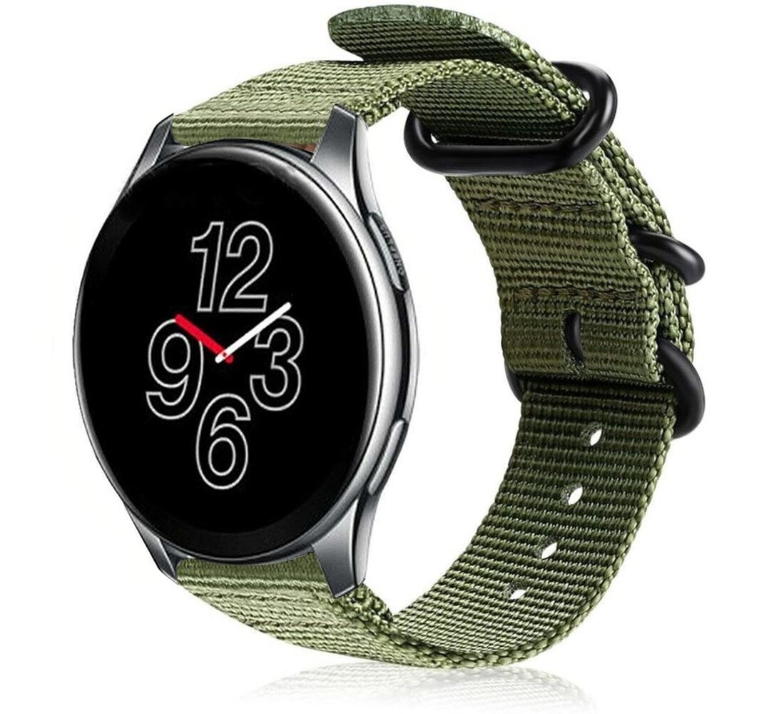 Strap-it Strap-it Bracelet nylon á boucle OnePlus Watch (vert