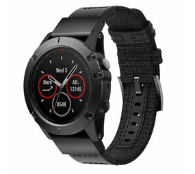 Strap-it Bracelet nylon hybride Garmin Fenix 7 (noir)