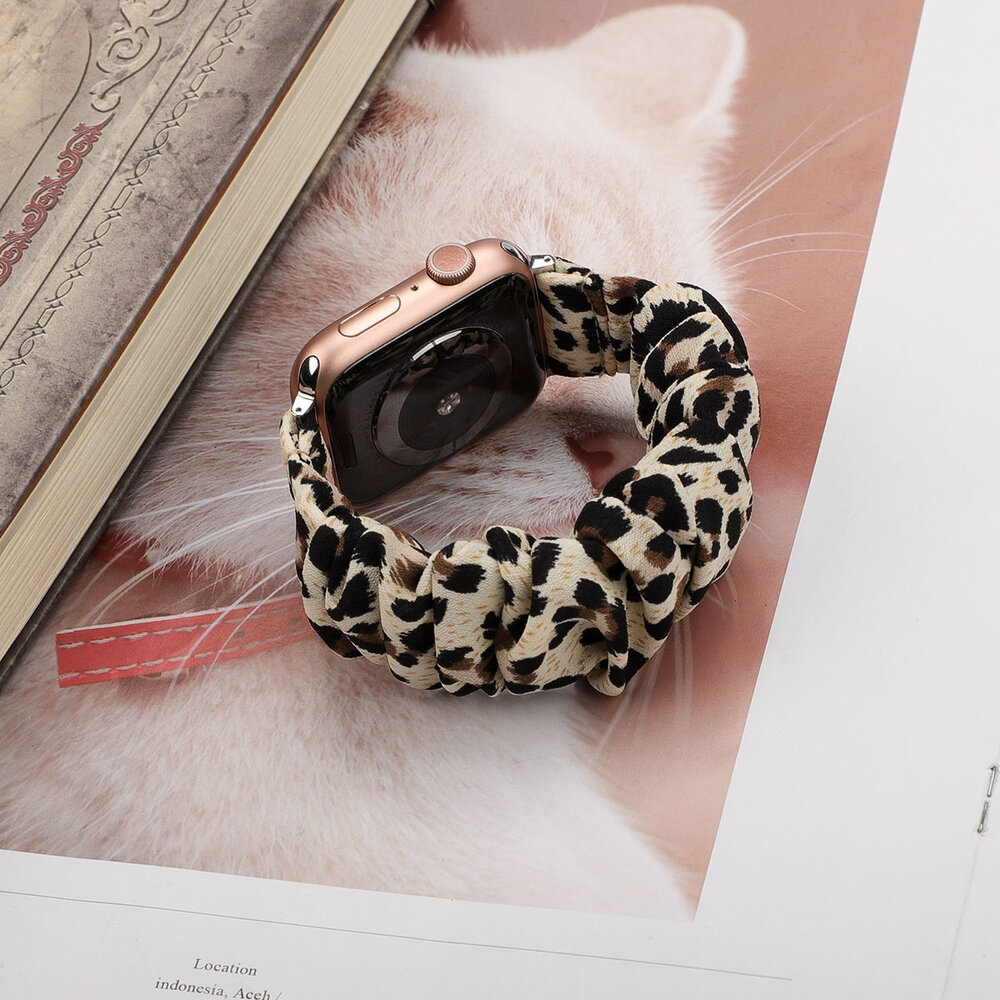 Strap-it Strap-it Bracelet chouchou Apple Watch (léopard)