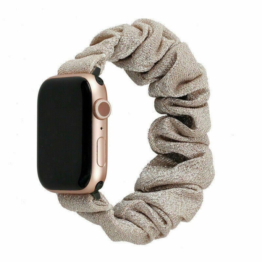 Strap-it Strap-it Bracelet chouchou Apple Watch (beige brillant)