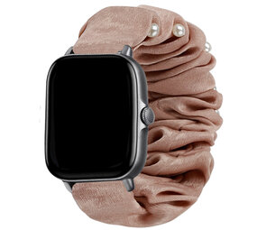 Strap-it Bracelet chouchou Amazfit GTS 2 (beige avec perles)