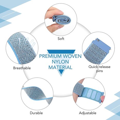 Strap-it Strap-it Bracelet nylon Samsung Galaxy Watch 4 Classic 46mm (bleu) Strap-it Strap-it Bracelet nylon Samsung Galaxy Watch 4 Classic 46mm (bleu)