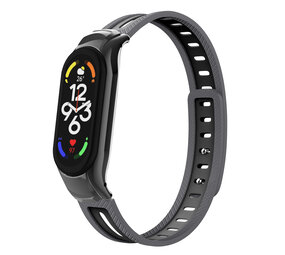 Strap-it Bracelet de sport avec cadre Xiaomi Mi Band 7 (gris/noir)