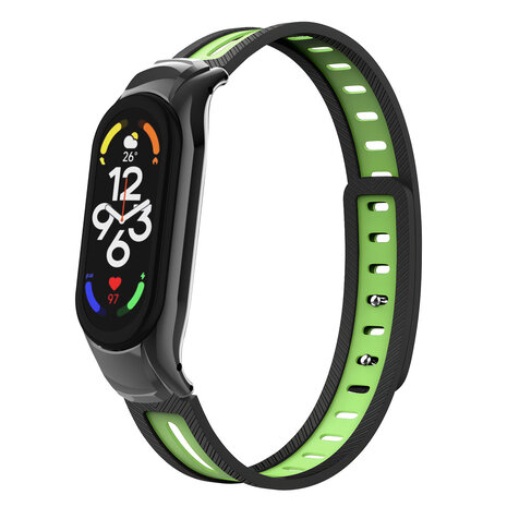Strap-it Strap-it Bracelet de sport avec cadre Xiaomi Mi Band 7 (noir/vert) Strap-it Strap-it Bracelet de sport avec cadre Xiaomi Mi Band 7 (noir/vert)