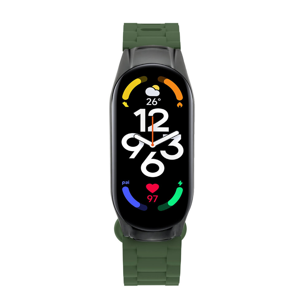 Strap-it Strap-it Bracelet TPU avec cadre Xiaomi Mi Band 7 (vert armée)