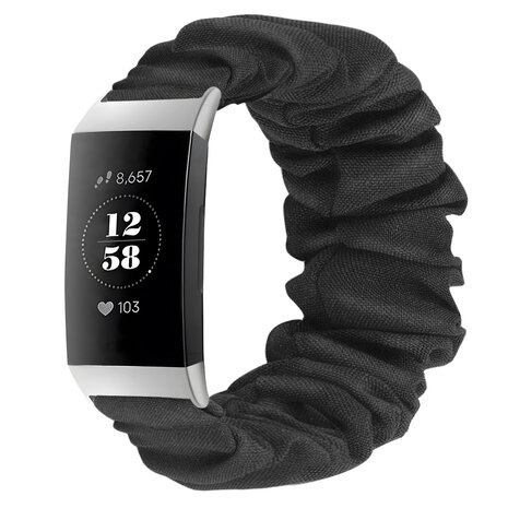 Strap-it Strap-it Bracelet chouchou Fitbit Charge 3 (noir)