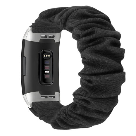 Strap-it Strap-it Bracelet chouchou Fitbit Charge 3 (noir)