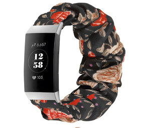 Strap-it Bracelet chouchou Fitbit Charge 3 (fleurs)