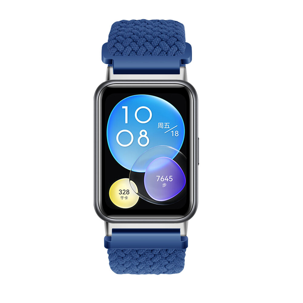 Strap-it Strap-it Bracelet tressé Huawei Watch Fit 2 (bleu)