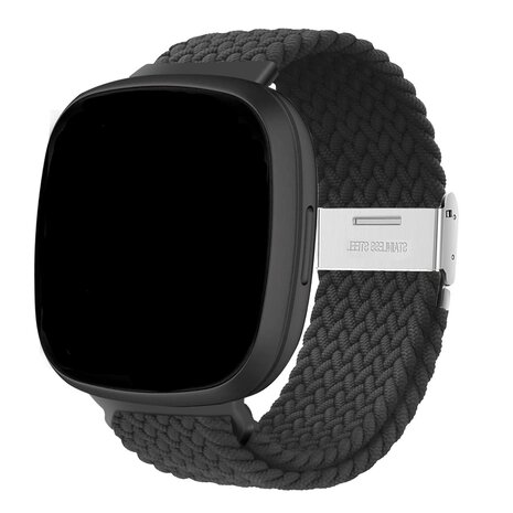Strap-it Strap-it Bracelet tressé réglable Fitbit Sense (noir)