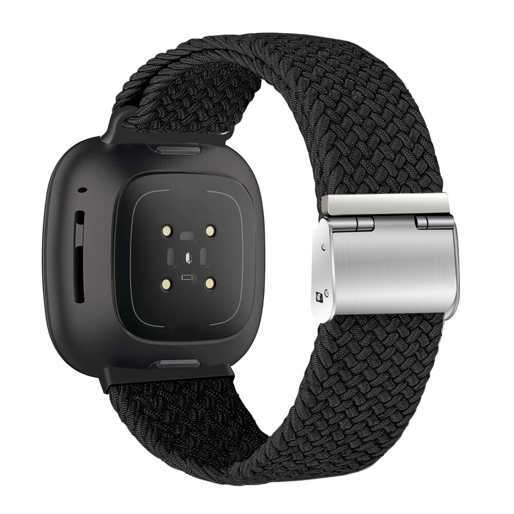 Strap-it Strap-it Bracelet tressé réglable Fitbit Sense (noir)