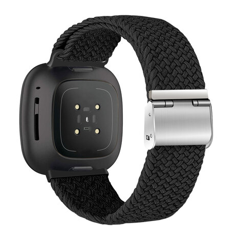 Strap-it Strap-it Bracelet tressé réglable Fitbit Sense (noir)