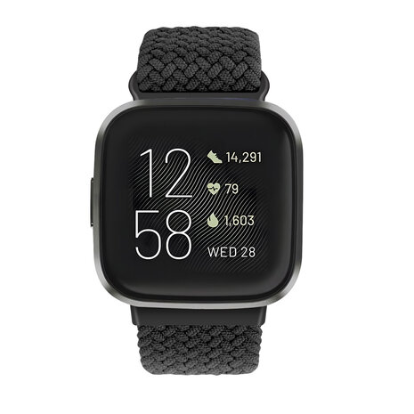 Strap-it Strap-it Bracelet tressé réglable Fitbit Sense (noir)