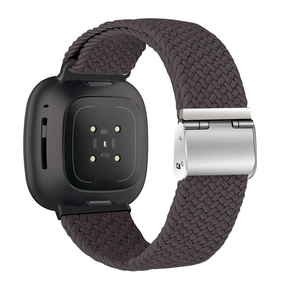 Strap-it Strap-it Bracelet tressé réglable Fitbit Sense (gris foncé)