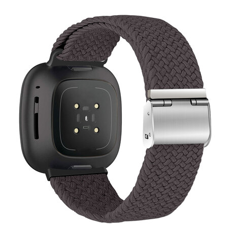 Strap-it Strap-it Bracelet tressé réglable Fitbit Sense (gris foncé)