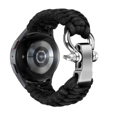 Strap-it Strap-it Bracelet corde en nylon Samsung Galaxy Watch 42mm (noir)
