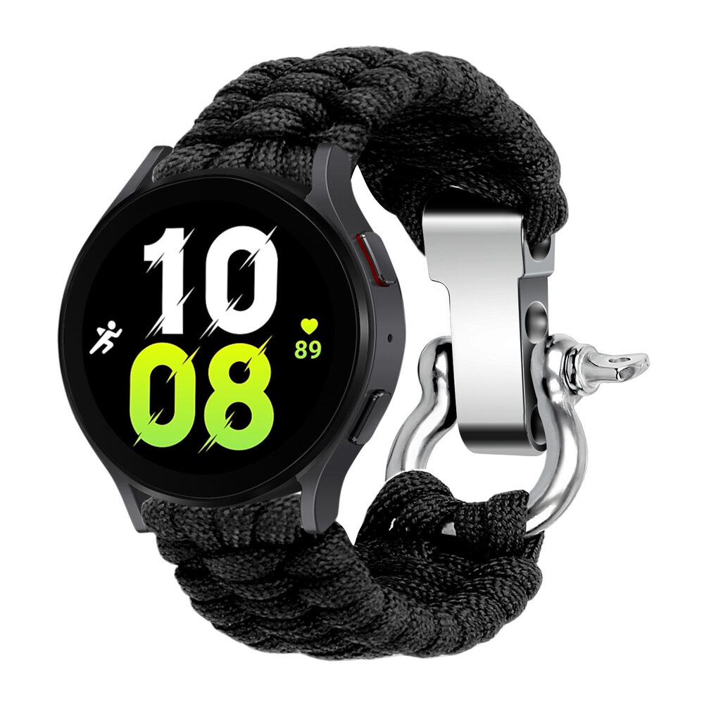 Strap-it Strap-it Bracelet corde en nylon Samsung Galaxy Watch 5 44mm (noir)