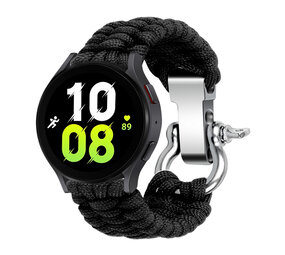 Strap-it Bracelet corde en nylon Samsung Galaxy Watch 5 44mm (noir)