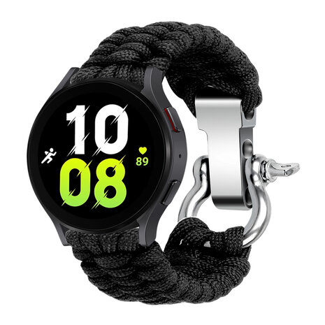 Strap-it Strap-it Bracelet corde en nylon Samsung Galaxy Watch 5 44mm (noir)