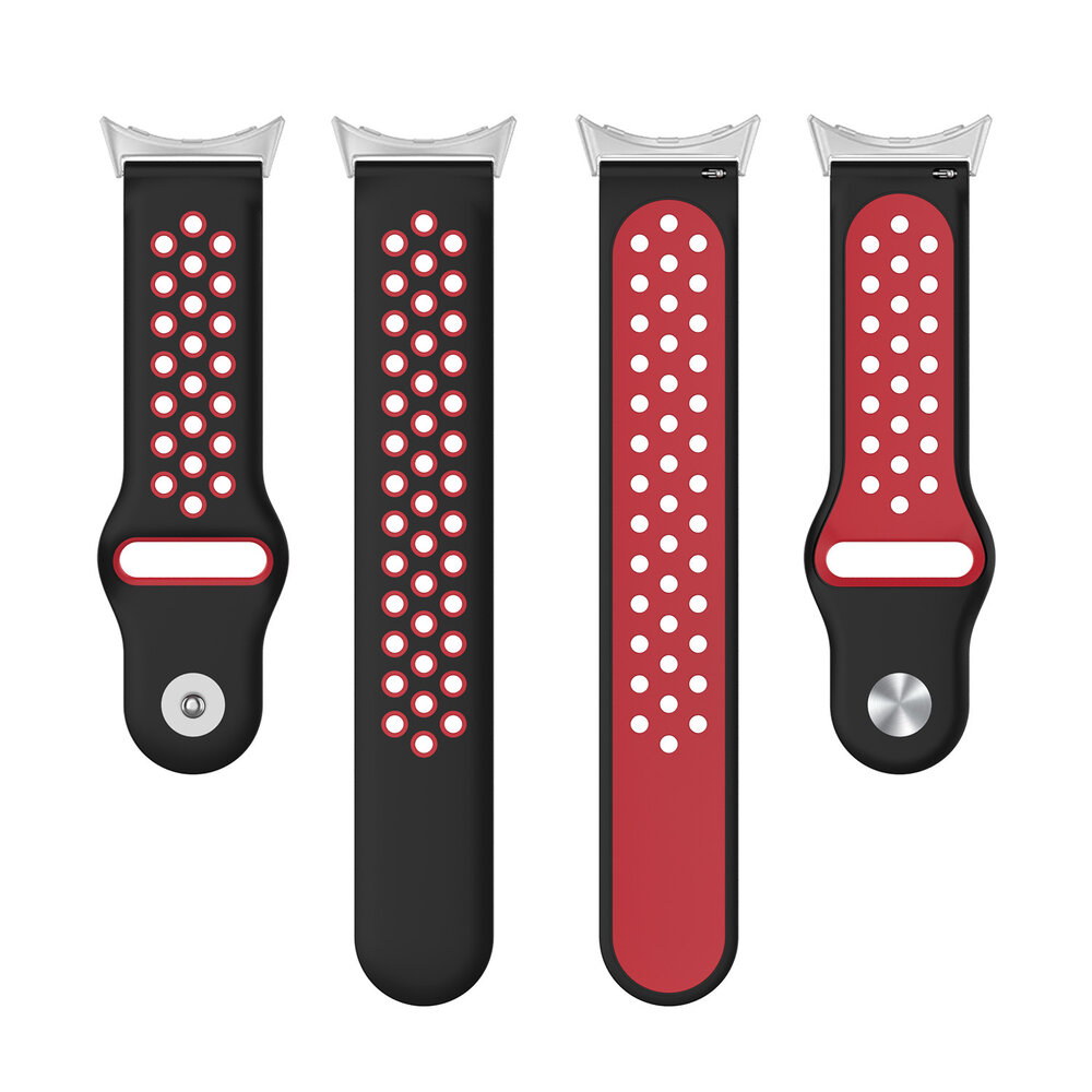 Strap-it Strap-it Bracelet sport Google Pixel Watch 1/2 (noir/rouge)