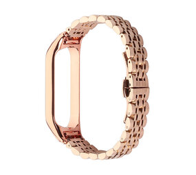 Strap-it Bracelet en métal Xiaomi Mi Band 7 (or rose)