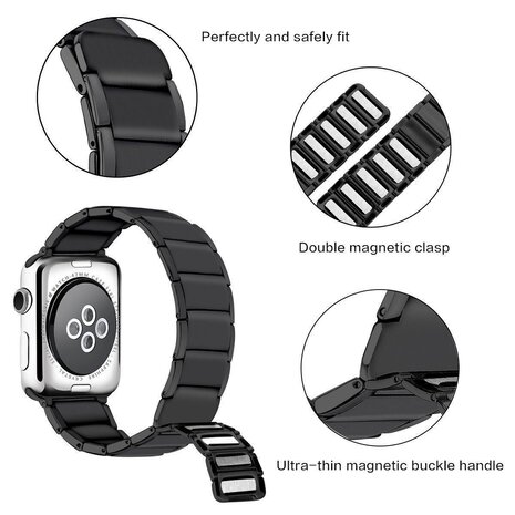 Strap-it Strap-it Bracelet acier magnétique de luxe Apple Watch (noir) Strap-it Strap-it Bracelet acier magnétique de luxe Apple Watch (noir)