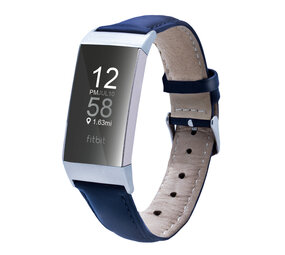 Strap-it Bracelet cuir Fitbit Charge 3/4 (bleu)