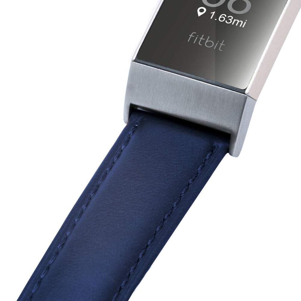 Strap-it Strap-it Bracelet cuir Fitbit Charge 3/4 (bleu)