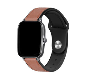 Strap-it Bracelet cuir hybride Amazfit GTS 2 (marron clair)