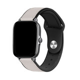 Strap-it Bracelet cuir hybride Xiaomi Amazfit Bip (blanc)