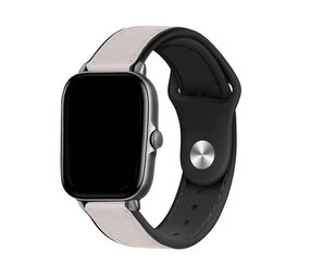 Strap-it Bracelet cuir hybride Xiaomi Amazfit Bip (blanc)