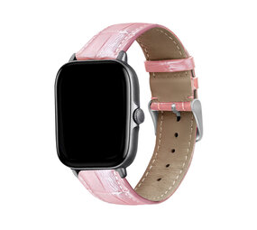 Strap-it Bracelet cuir motif crocodile Amazfit GTS 3 (rose)