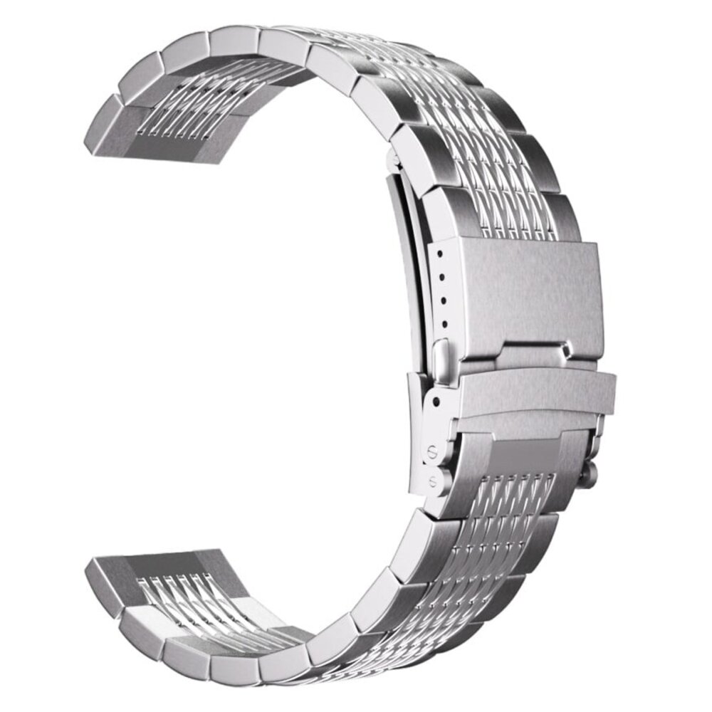 Strap-it Strap-it Bracelet luxe à maillons acier Amazfit Bip U (Pro) (argent) Strap-it Strap-it Bracelet luxe à maillons acier Amazfit Bip U (Pro) (argent)
