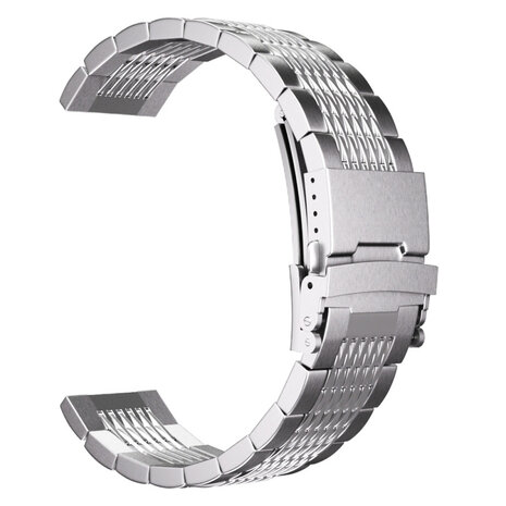 Strap-it Strap-it Bracelet luxe à maillons acier Amazfit Bip 3 (Pro) (argent)