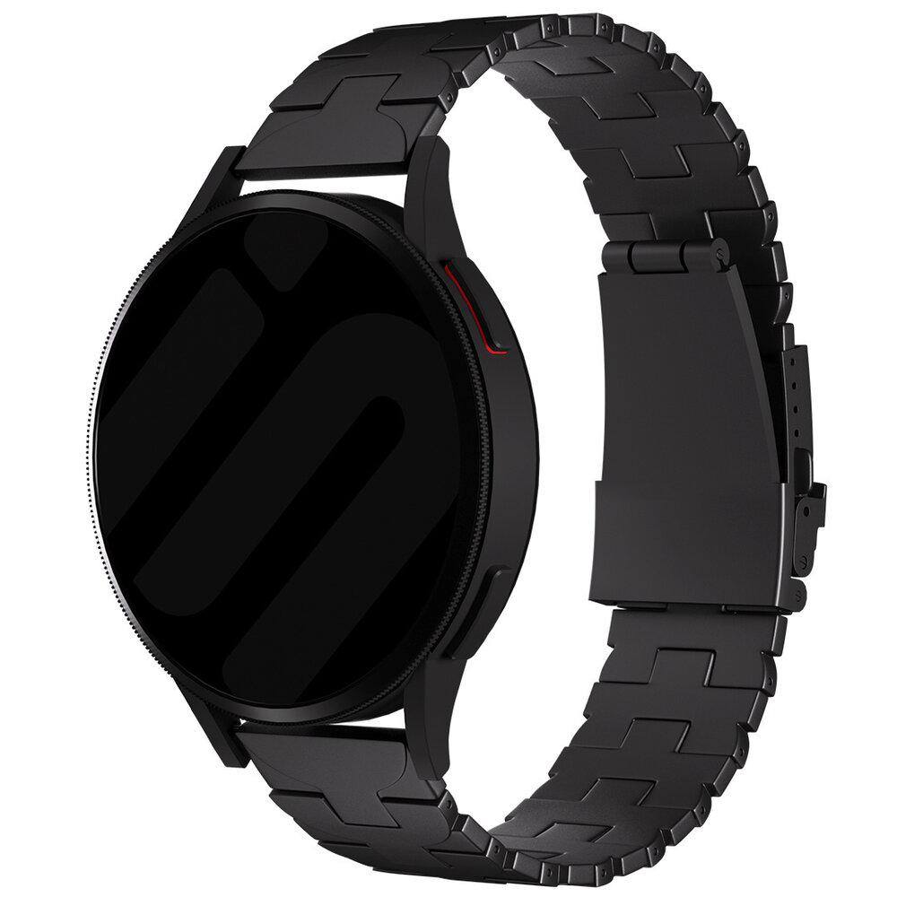 Strap-it Strap-it Bracelet titane Butterfly Samsung Galaxy Watch 3 45mm (noir) Strap-it Strap-it Bracelet titane Butterfly Samsung Galaxy Watch 3 45mm (noir)
