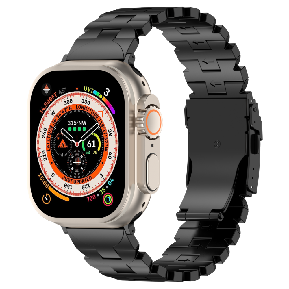 Strap-it Strap-it Bracelet titane Butterfly Apple Watch (noir)