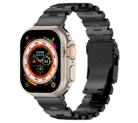 Strap-it Bracelet titane Butterfly Apple Watch (noir)