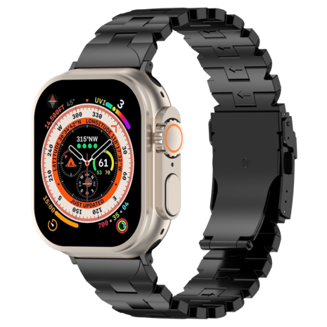 Strap-it Strap-it Bracelet titane Butterfly Apple Watch (noir)