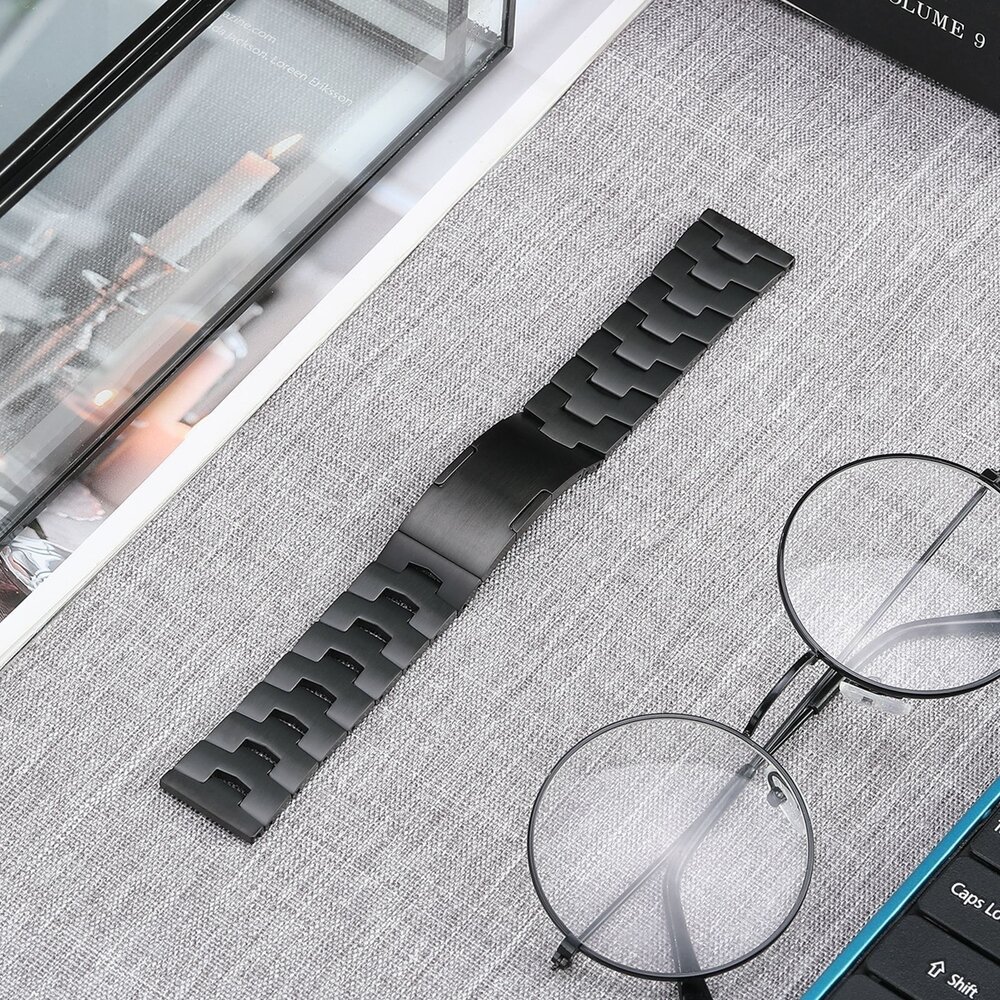 Strap-it Strap-it Bracelet titane grain (fermoir plat) Amazfit GTR 3 (Pro) (noir)