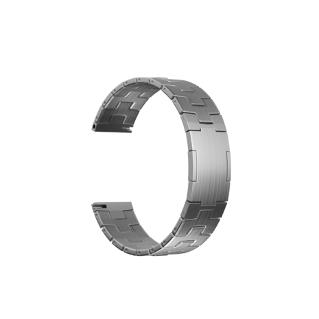 Strap-it Strap-it Bracelet titane grain (fermoir plat) OnePlus Watch (argent)
