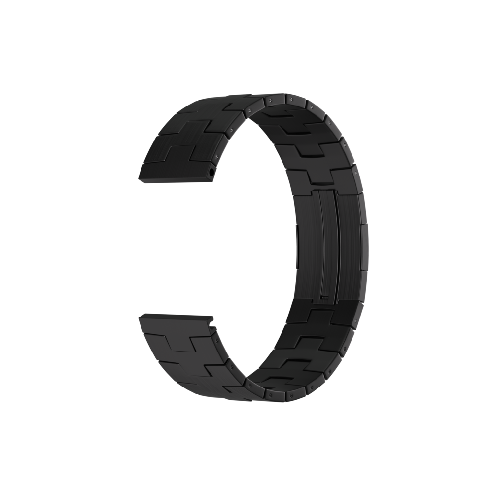 Strap-it Strap-it Bracelet titane grain (fermoir plat) OnePlus Watch (noir)
