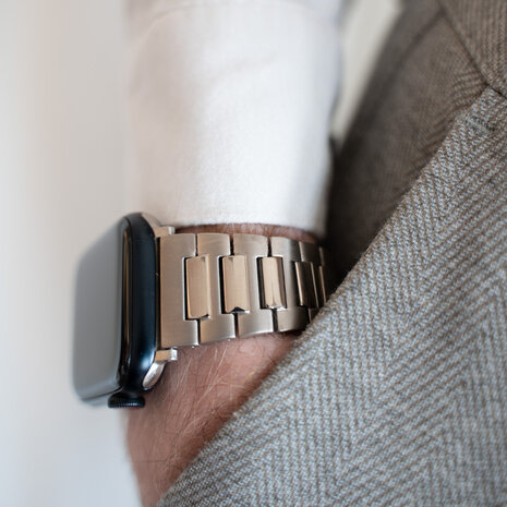 Strap-it Strap-it Bracelet titane Premium Apple Watch (argent)