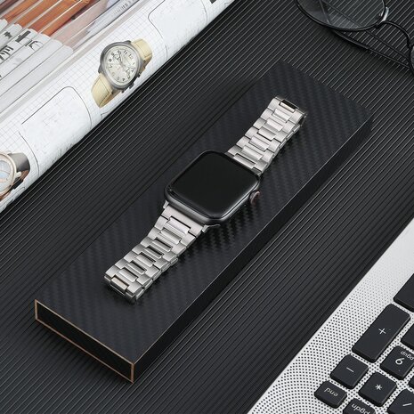 Strap-it Strap-it Bracelet titane Premium Apple Watch (argent)