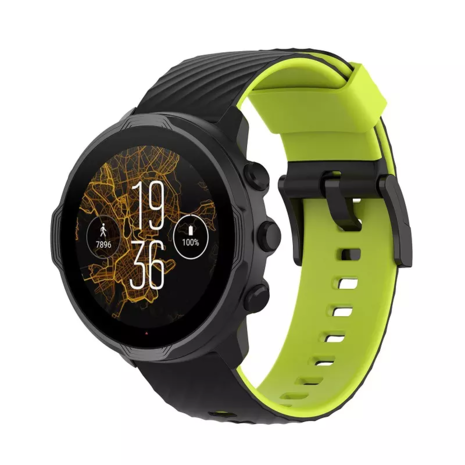 Strap-it Strap-it Bracelet silicone Suunto 7 (vert clair/noir)